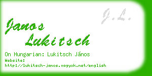 janos lukitsch business card